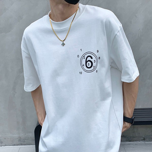 大人気！エムエム6 コピー オーバーサイズ ナンバーロゴ Tシャツ Mab82956